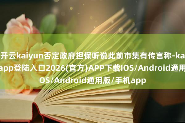 开云kaiyun否定政府担保听说此前市集有传言称-kai云体育网页app登陆入口2026(官方)APP下载IOS/Android通用版/手机app
